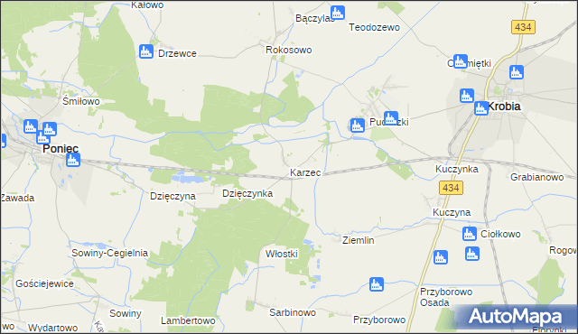 mapa Karzec, Karzec na mapie Targeo