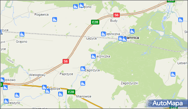 mapa Karzniczka, Karzniczka na mapie Targeo