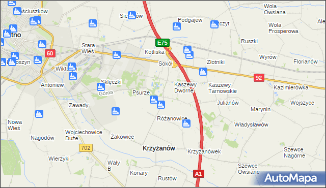 mapa Kaszewy-Spójnia, Kaszewy-Spójnia na mapie Targeo