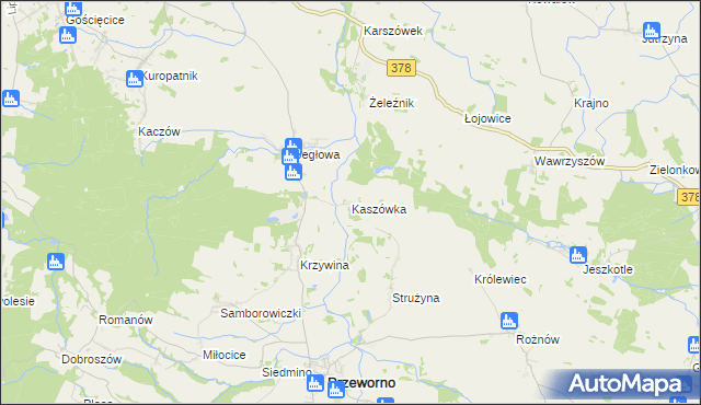 mapa Kaszówka, Kaszówka na mapie Targeo