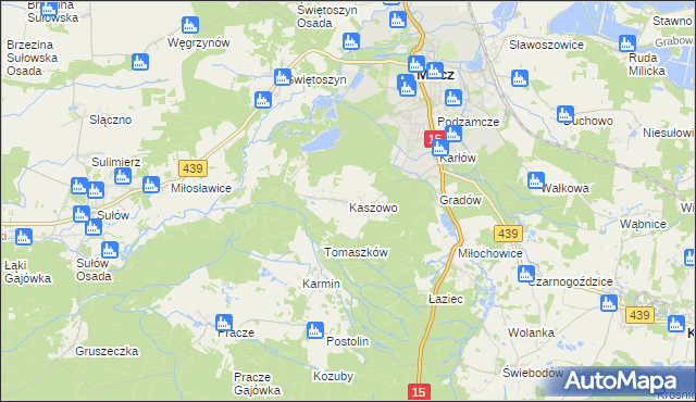 mapa Kaszowo, Kaszowo na mapie Targeo