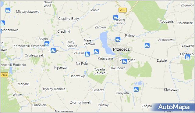 mapa Katarzyna gmina Przedecz, Katarzyna gmina Przedecz na mapie Targeo