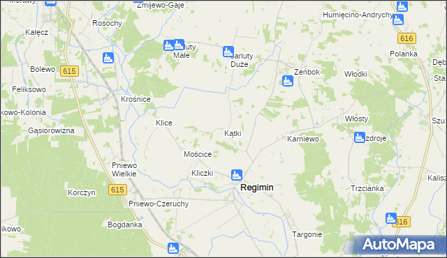 mapa Kątki gmina Regimin, Kątki gmina Regimin na mapie Targeo