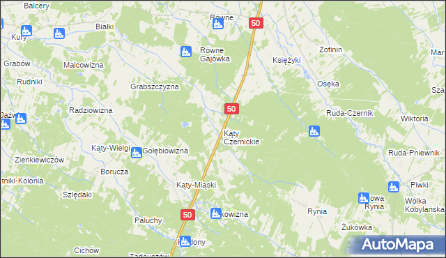 mapa Kąty Czernickie, Kąty Czernickie na mapie Targeo