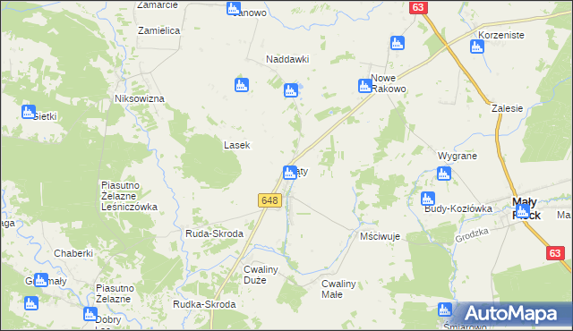 mapa Kąty gmina Mały Płock, Kąty gmina Mały Płock na mapie Targeo