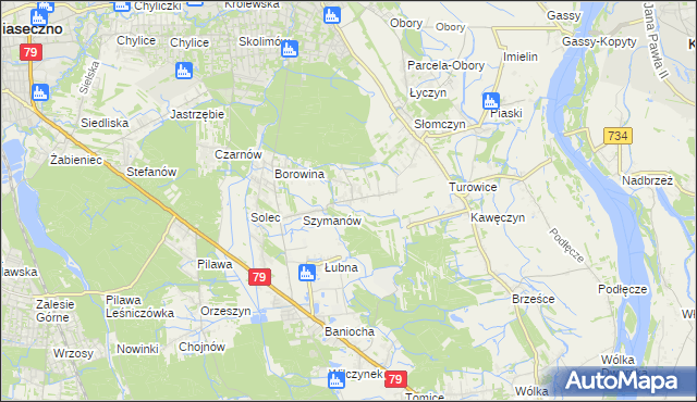 mapa Kawęczynek gmina Konstancin-Jeziorna, Kawęczynek gmina Konstancin-Jeziorna na mapie Targeo