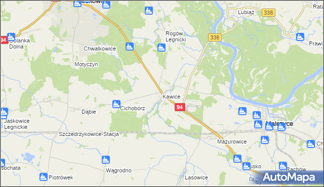 mapa Kawice, Kawice na mapie Targeo