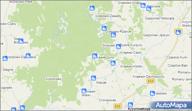 mapa Kawieczyno, Kawieczyno na mapie Targeo