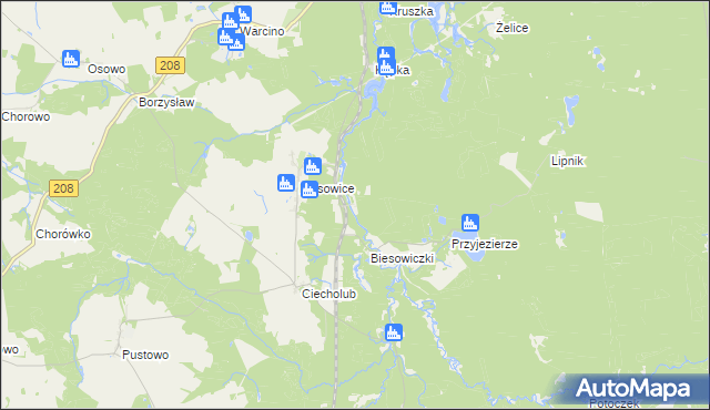 mapa Kawka gmina Kępice, Kawka gmina Kępice na mapie Targeo