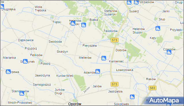 mapa Kaźmierków, Kaźmierków na mapie Targeo