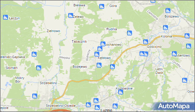 mapa Kębłowo gmina Luzino, Kębłowo gmina Luzino na mapie Targeo