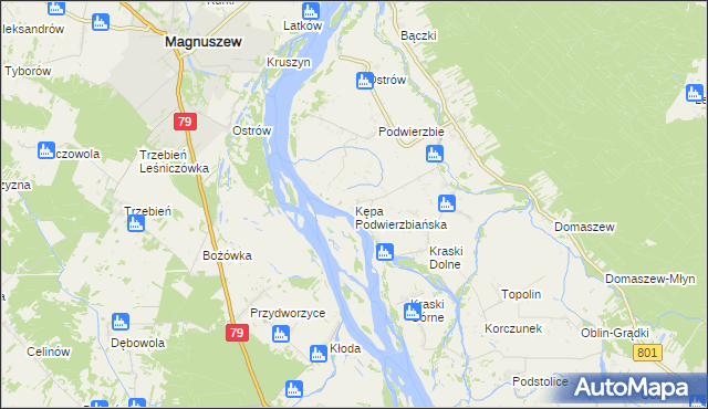 mapa Kępa Podwierzbiańska, Kępa Podwierzbiańska na mapie Targeo