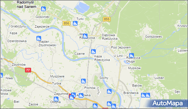 mapa Kępa Rzeczycka, Kępa Rzeczycka na mapie Targeo