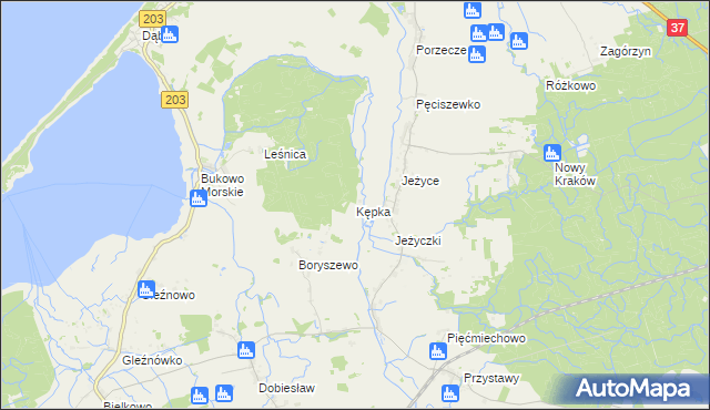 mapa Kępka gmina Darłowo, Kępka gmina Darłowo na mapie Targeo
