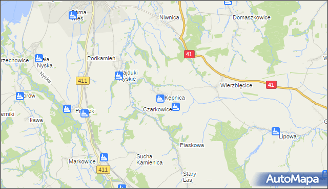 mapa Kępnica, Kępnica na mapie Targeo