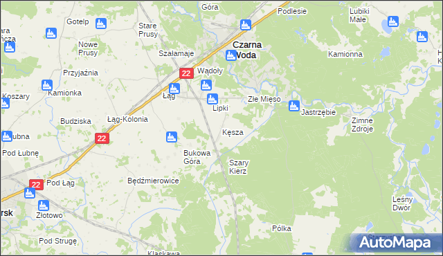 mapa Kęsza, Kęsza na mapie Targeo