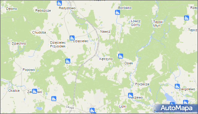 mapa Kętrzyno, Kętrzyno na mapie Targeo