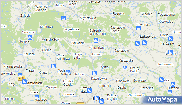 mapa Kicznia, Kicznia na mapie Targeo