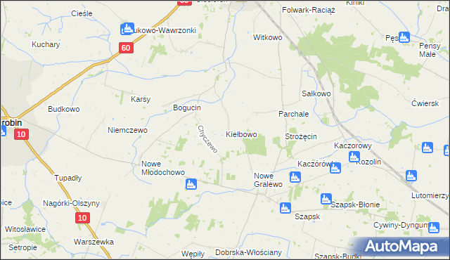 mapa Kiełbowo, Kiełbowo na mapie Targeo