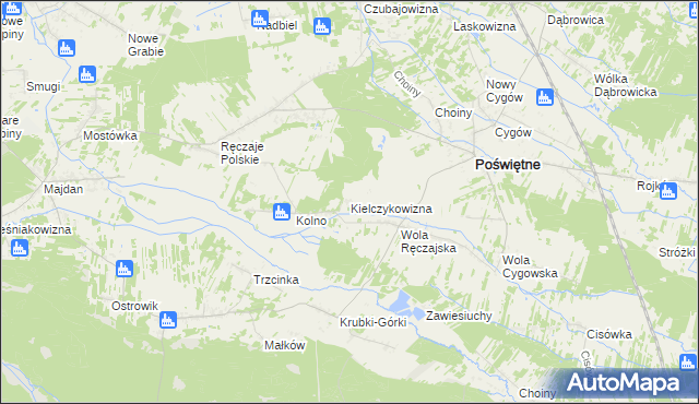 mapa Kielczykowizna, Kielczykowizna na mapie Targeo