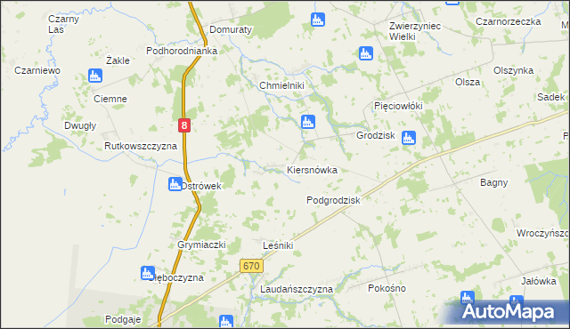 mapa Kiersnówka, Kiersnówka na mapie Targeo