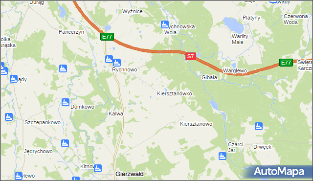 mapa Kiersztanówko, Kiersztanówko na mapie Targeo