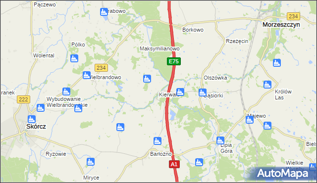 mapa Kierwałd, Kierwałd na mapie Targeo