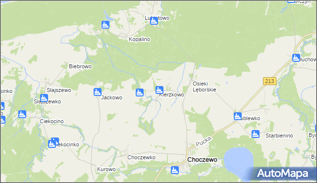 mapa Kierzkowo gmina Choczewo, Kierzkowo gmina Choczewo na mapie Targeo