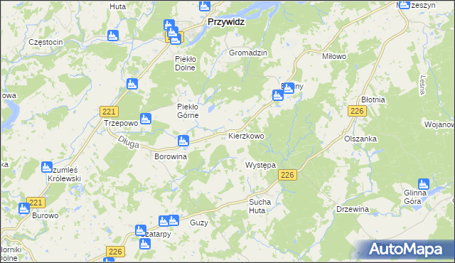 mapa Kierzkowo gmina Przywidz, Kierzkowo gmina Przywidz na mapie Targeo