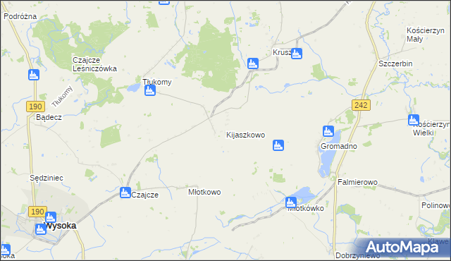 mapa Kijaszkowo gmina Wysoka, Kijaszkowo gmina Wysoka na mapie Targeo