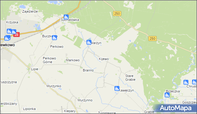 mapa Kijewo gmina Gniewkowo, Kijewo gmina Gniewkowo na mapie Targeo