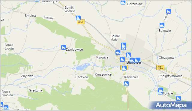 mapa Kijowice, Kijowice na mapie Targeo