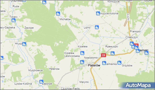 mapa Kisielew, Kisielew na mapie Targeo