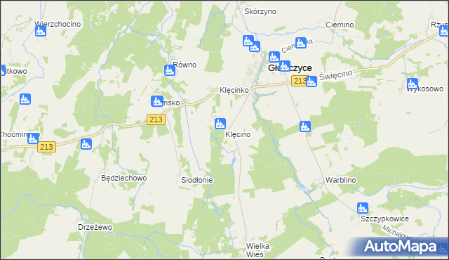 mapa Klęcino, Klęcino na mapie Targeo