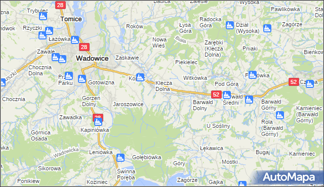 mapa Klecza Górna, Klecza Górna na mapie Targeo