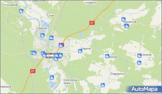 mapa Klępina, Klępina na mapie Targeo