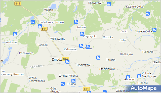 mapa Klesztów, Klesztów na mapie Targeo