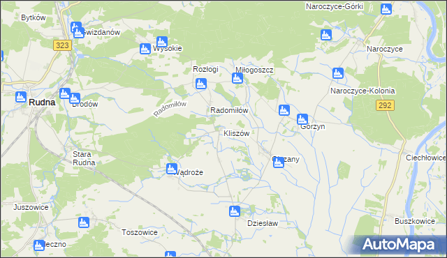 mapa Kliszów gmina Rudna, Kliszów gmina Rudna na mapie Targeo