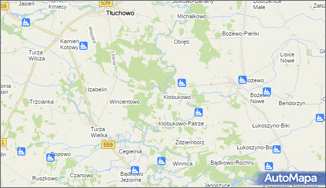 mapa Kłobukowo, Kłobukowo na mapie Targeo