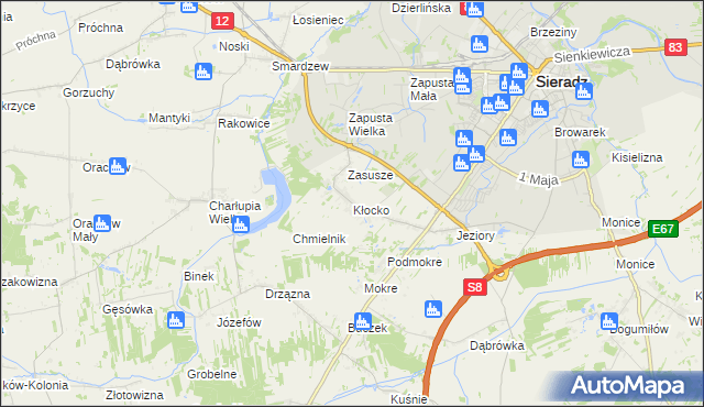 mapa Kłocko, Kłocko na mapie Targeo