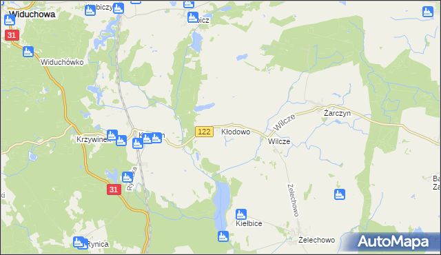 mapa Kłodowo, Kłodowo na mapie Targeo