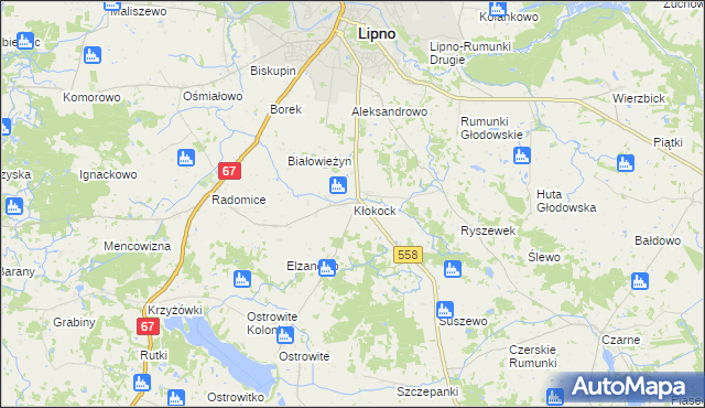 mapa Kłokock, Kłokock na mapie Targeo