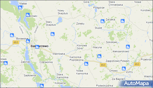 mapa Klonowa Góra, Klonowa Góra na mapie Targeo