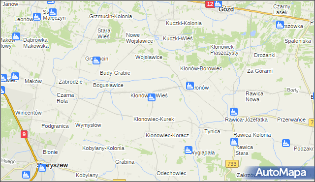 mapa Kłonówek-Kolonia, Kłonówek-Kolonia na mapie Targeo