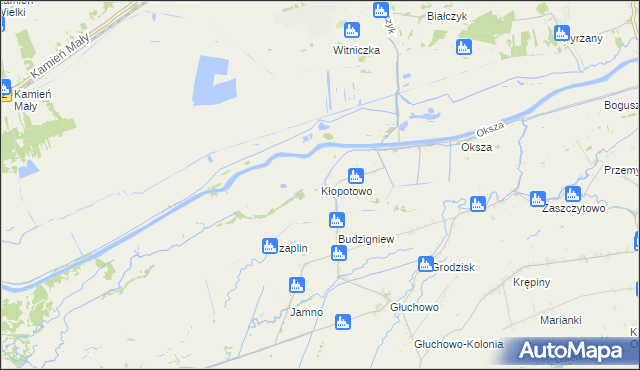 mapa Kłopotowo gmina Witnica, Kłopotowo gmina Witnica na mapie Targeo