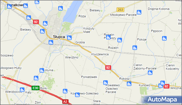 mapa Kluczewnica, Kluczewnica na mapie Targeo