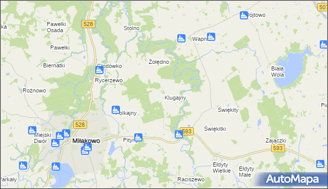 mapa Klugajny, Klugajny na mapie Targeo