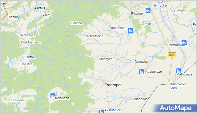 mapa Kniażyce, Kniażyce na mapie Targeo