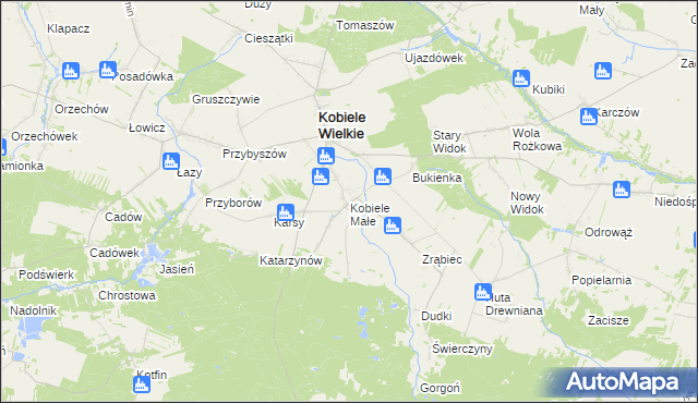 mapa Kobiele Małe, Kobiele Małe na mapie Targeo