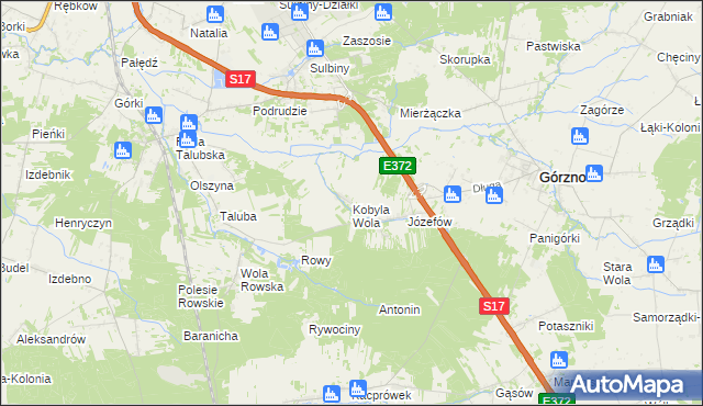 mapa Kobyla Wola, Kobyla Wola na mapie Targeo